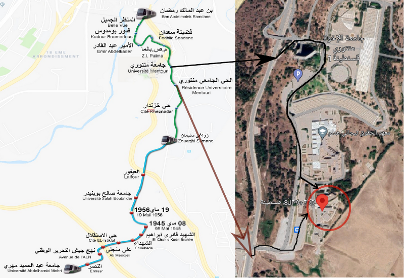Tramway Line & Campus Location